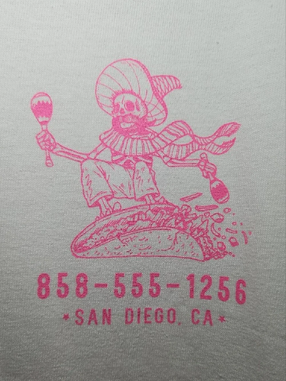 Fresh Vibes Taco Shop Graphic Tee Skeleton Medium New Unisex